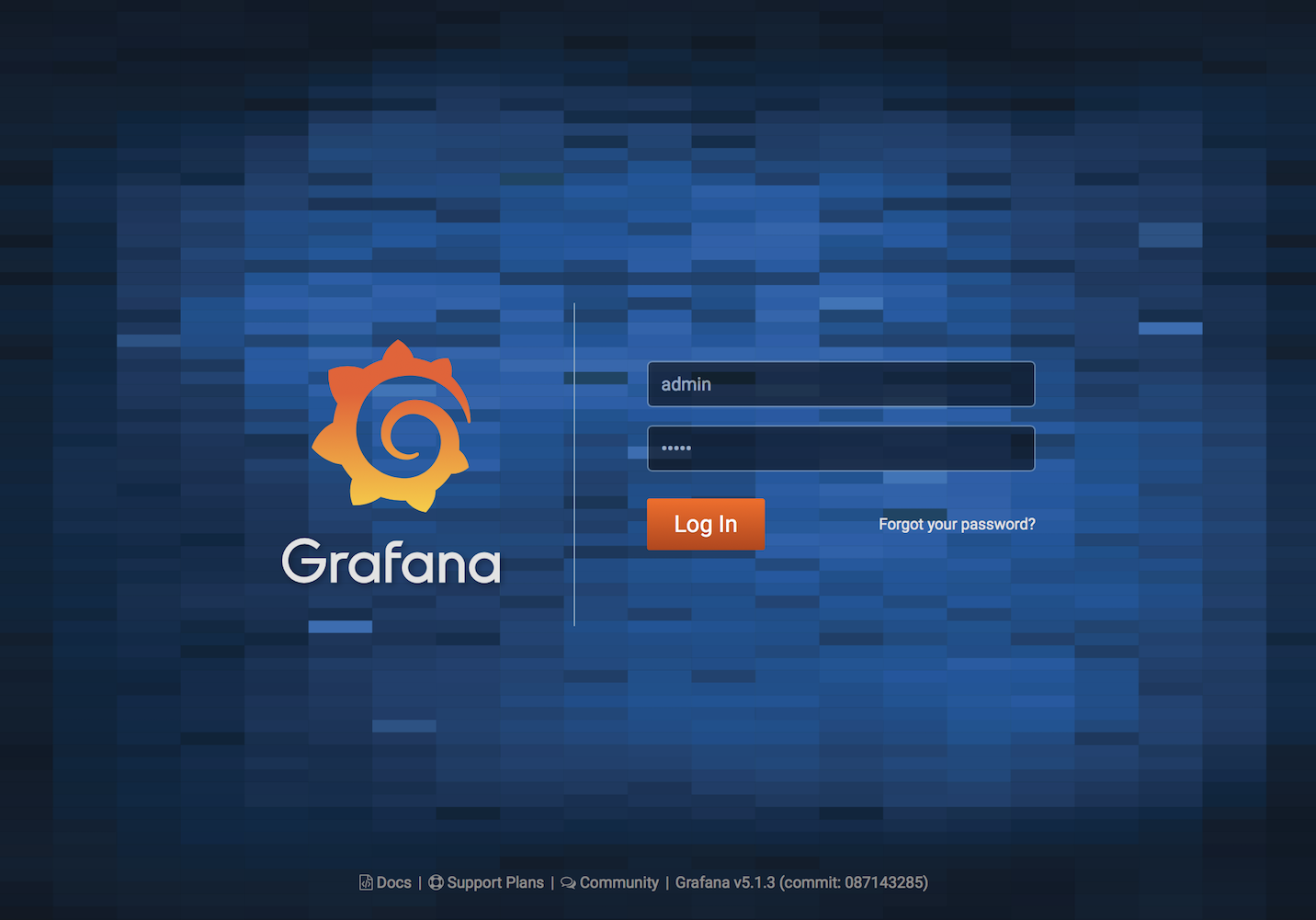 Grafanaのログイン画面